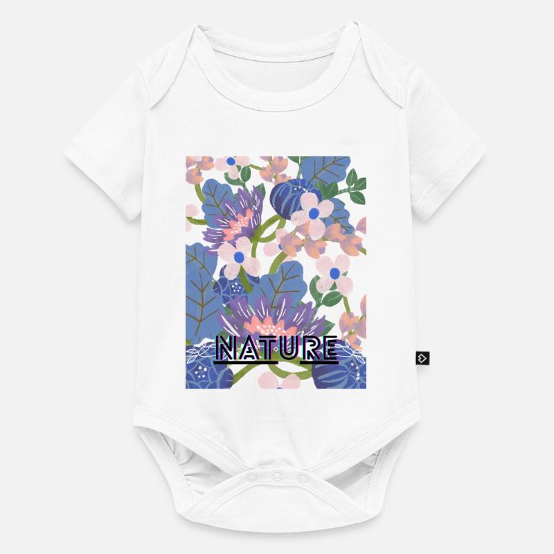 Nature Neon Flower Pattern - Baby Premium short-sleeve bodysuit - white