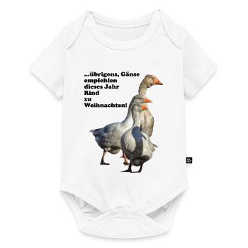 Oie de Noël Recommandation Boeuf - Body à manches courtes Premium Bébé - blanc - Devant