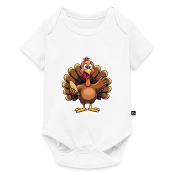 Thanksgiving Drôle Dinde de Thanksgiving - Body à manches courtes Premium Bébé - blanc - Devant
