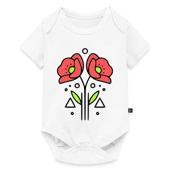 Poppy Poppies Minimalist Line Art 9 - Baby Premium short-sleeve bodysuit - white - Front