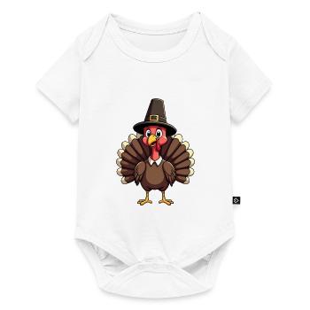 Thanksgiving Drôle Dinde de Thanksgiving - Body à manches courtes Premium Bébé - blanc - Devant