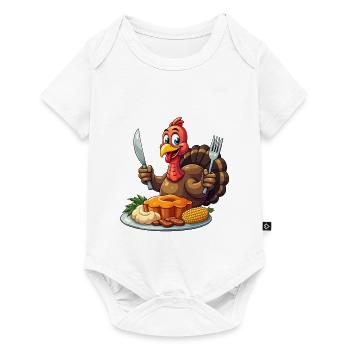 Thanksgiving Drôle Dinde de Thanksgiving - Body à manches courtes Premium Bébé - blanc - Devant