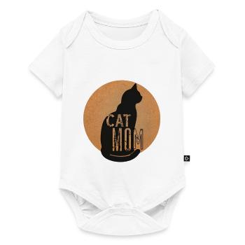 Silhouette de maman chat dans le style vintage - Body à manches courtes Premium Bébé - blanc - Devant