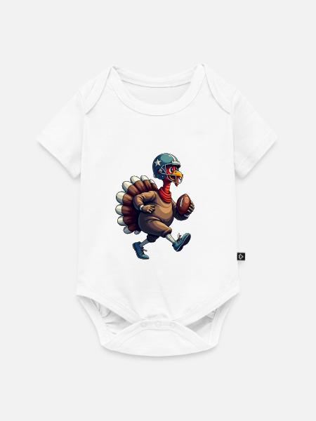 Thanksgiving Football Truthahn - Baby Premium Kurzarmbody - Weiß