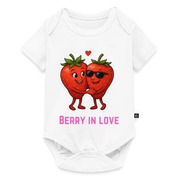 Berry in Love Strawberry Couple Cartoon - Baby Premium short-sleeve bodysuit - white - Front