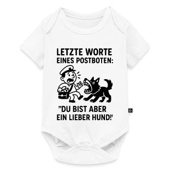 postbote briefträger hund beißen lustig witz - Baby Premium Kurzarmbody - Weiß - Vorne