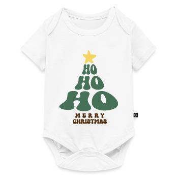 Merry Christmas Ho Ho Ho Weihnachtsbaum - Baby Premium Kurzarmbody - Weiß - Vorne