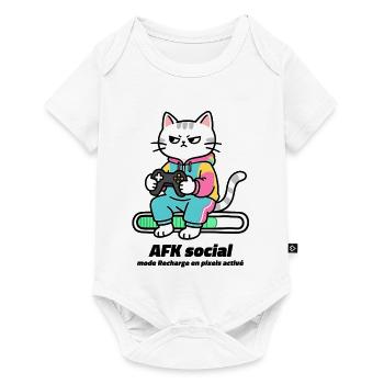 Gamer AFK Social, pixel charging mode enabled - Baby Premium short-sleeve bodysuit - white - Front