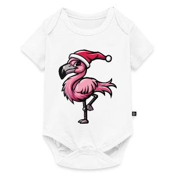 Noël flamant rose - Body à manches courtes Premium Bébé - blanc - Devant
