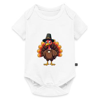 Thanksgiving Drôle Dinde de Thanksgiving - Body à manches courtes Premium Bébé - blanc - Devant