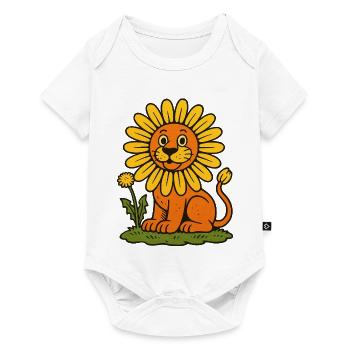 Lion crinière de tournesol - Body à manches courtes Premium Bébé - blanc - Devant