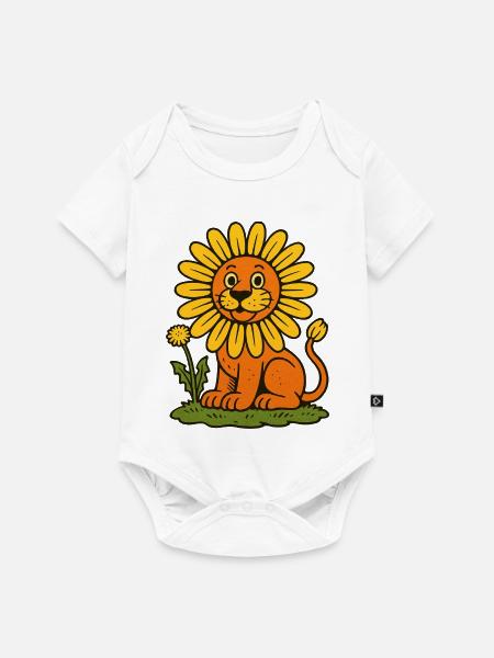 Sonnenblumenmähnenlöwe - Baby Premium Kurzarmbody - Weiß