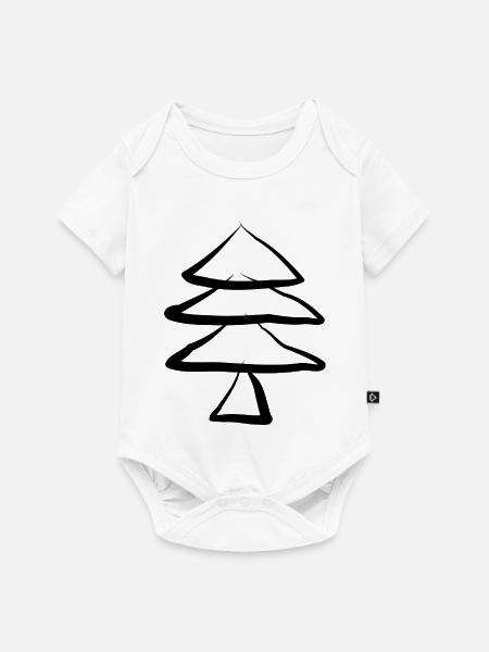 Weihnachtsbaum Tannenbaum - Baby Premium Kurzarmbody - Weiß