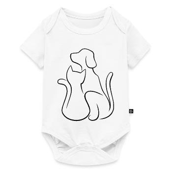 L’amour des animaux par les chiens et les chats - Body à manches courtes Premium Bébé - blanc - Devant