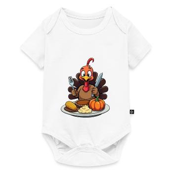 Thanksgiving Drôle Dinde de Thanksgiving - Body à manches courtes Premium Bébé - blanc - Devant