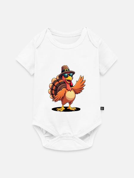 Thanksgiving Lustiger Thanksgiving Truthahn - Baby Premium Kurzarmbody - Weiß