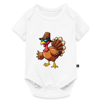 Thanksgiving Drôle Dinde de Thanksgiving - Body à manches courtes Premium Bébé - blanc - Devant