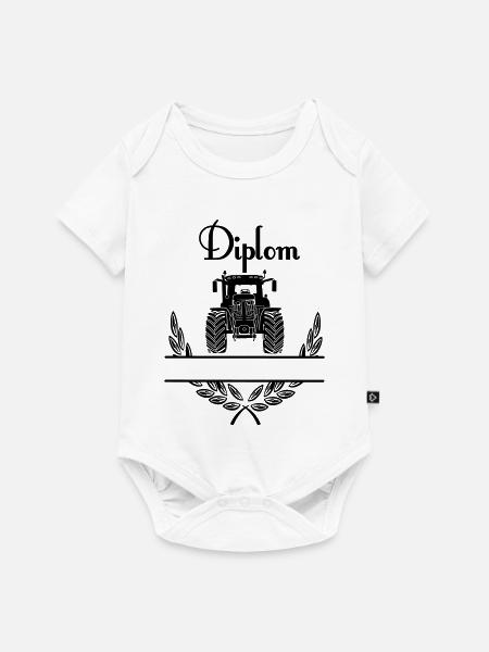 Diplom Tractor – Namensraum - Baby Premium Kurzarmbody - Weiß