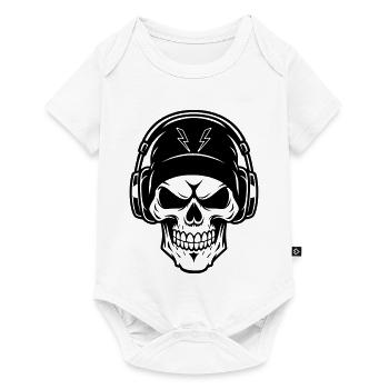 Totenkopfmusik - Baby Premium Kurzarmbody - Weiß - Vorne