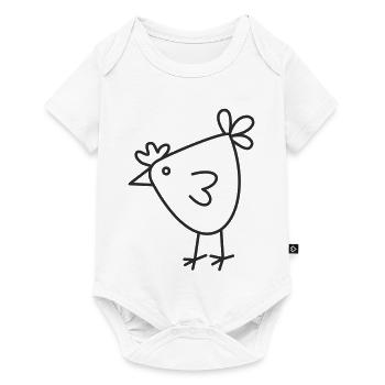 Happy Chicken Cartoon - Baby Premium short-sleeve bodysuit - white - Front