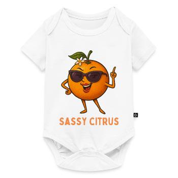 Sassy Citrus mit Sonnenbrille - Baby Premium Kurzarmbody - Weiß - Vorne