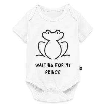 Silhouette d’art en ligne de grenouille - Body à manches courtes Premium Bébé - blanc - Devant