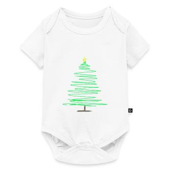 Sapin de Noël Green Doodle - Body à manches courtes Premium Bébé - blanc - Devant