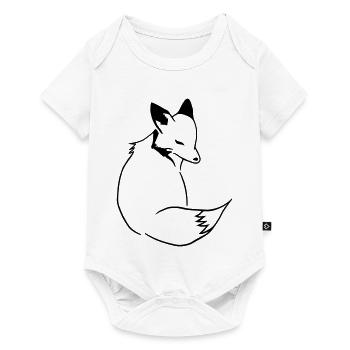 Fuchs Comic: Schlau, Foxy & Manga Style - Baby Premium Kurzarmbody - Weiß - Vorne