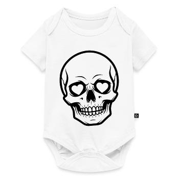 Skull Heart Line Art Illustration Design - Baby Premium short-sleeve bodysuit - white - Front