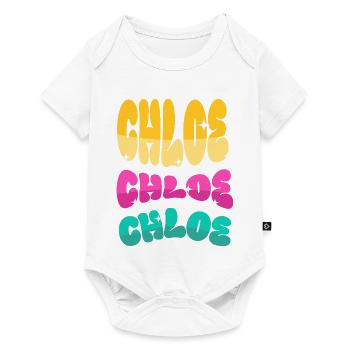 Chloe Mädchen Vorname  - Baby Premium Kurzarmbody - Weiß - Vorne