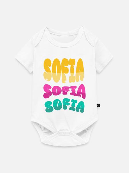 Sofia Name - Baby Premium Kurzarmbody - Weiß