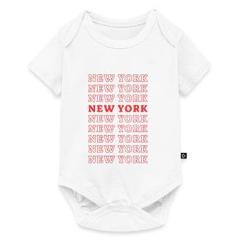 New York Raster-Typografie - Baby Premium Kurzarmbody - Weiß - Vorne