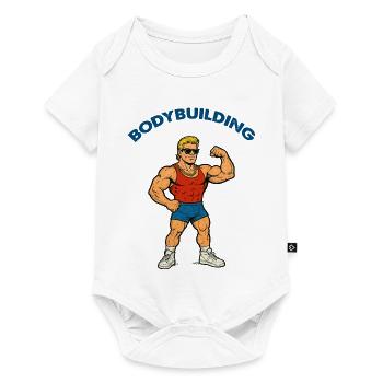 Dessin animé de gymnase de culturisme - Body à manches courtes Premium Bébé - blanc - Devant
