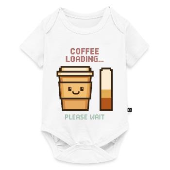 Coffee Loading Pixel Art - Morning Start with Charm - Baby Premium short-sleeve bodysuit - white - Front