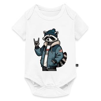 Cool raccoon - Baby Premium short-sleeve bodysuit - white - Front