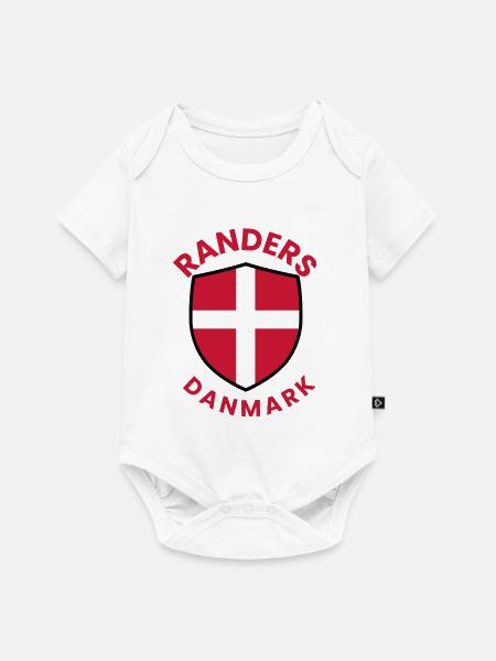 Flagge des Randers-Dänemarks Schildes - Baby Premium Kurzarmbody - Weiß