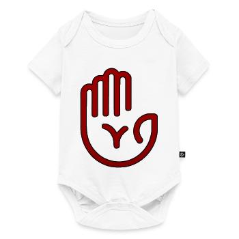 Red Minimal Handprint - Baby Premium short-sleeve bodysuit - white - Front