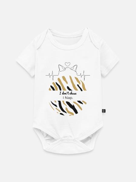 Tiger Streifen Halbkreis - Baby Premium Kurzarmbody - Weiß