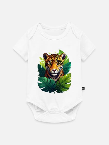 Ein Jaguar im Dschungel - Baby Premium Kurzarmbody - Weiß