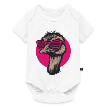 Bouquet avec lunettes de soleil, Nandu, Emu - Body à manches courtes Premium Bébé - blanc - Devant