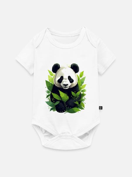 Panda - Baby Premium Kurzarmbody - Weiß
