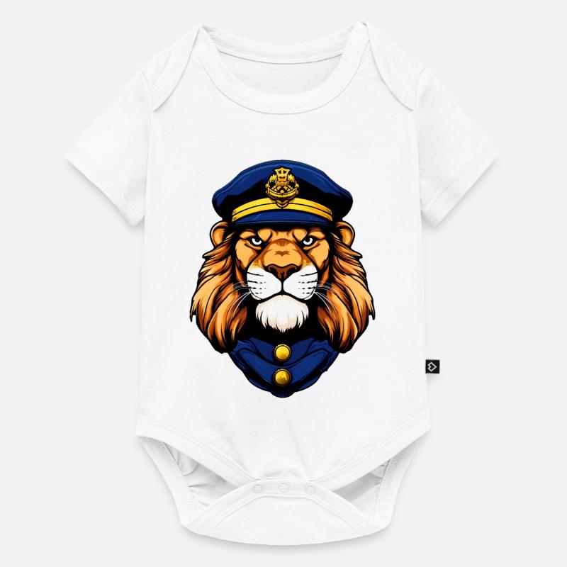 Polizei Löwe - Baby Premium Kurzarmbody - Weiß