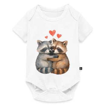 Cuddly raccoon hug - Baby Premium short-sleeve bodysuit - white - Front