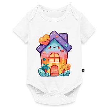 Style de cottage Kawaii en pastel - Body à manches courtes Premium Bébé - blanc - Devant