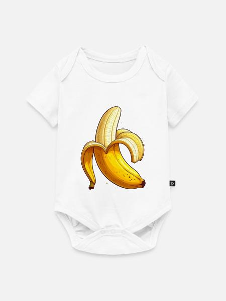 Banane - Baby Premium Kurzarmbody - Weiß