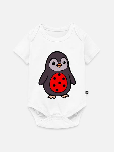 Pinguin Marienkäfer Kostüm - Baby Premium Kurzarmbody - Weiß