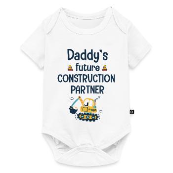 Daddy's future construction partner - Body à manches courtes Premium Bébé - blanc - Devant