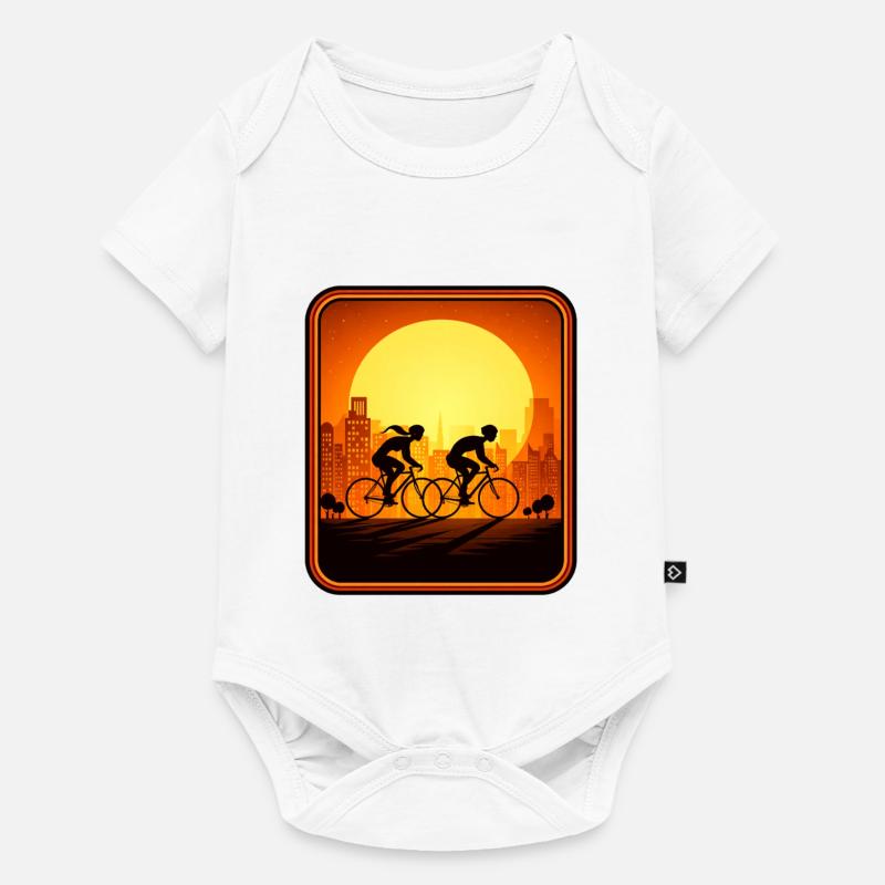 Coucher de Soleil des cyclistes - Body à manches courtes Premium Bébé - blanc