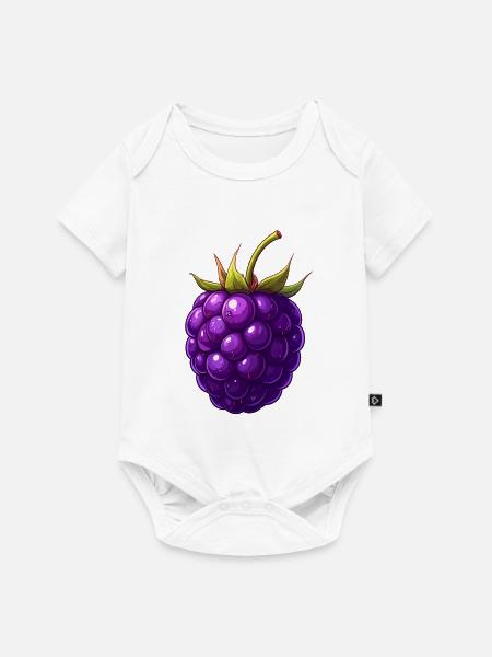 Brombeere - Baby Premium Kurzarmbody - Weiß