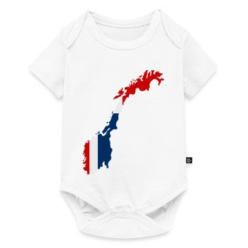 Map of Norway with flag - Baby Premium short-sleeve bodysuit - white - Front